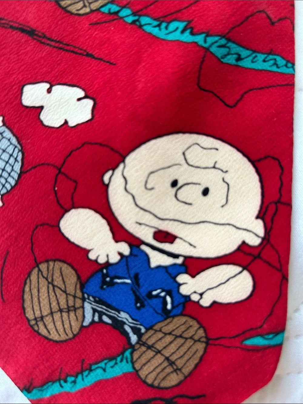 Peanuts men’s Character Tie with Playful Cartoon Design imported silk